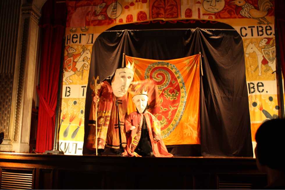 A scene from the Columbia University production of The Golden Cockerel.